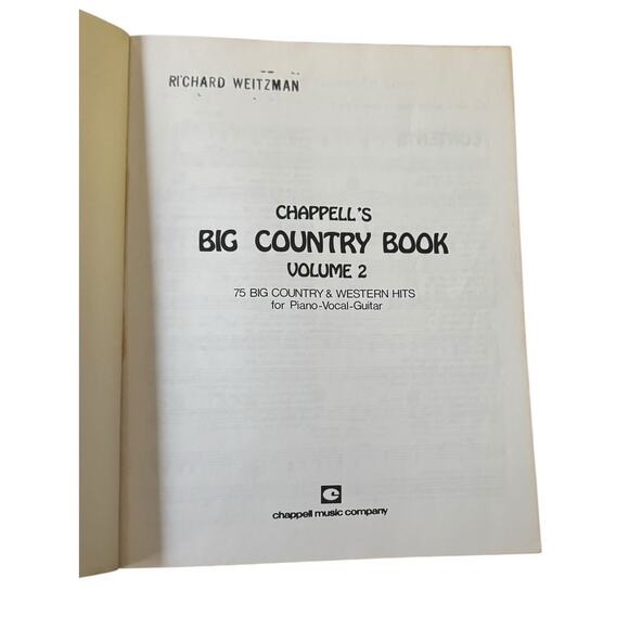 Chappell's Big Country Book Volume 2 Songbook Music Piano Vocal Guitar Chord - Picture 3 of 7
